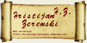 Hristijan Zeremski vizit kartica